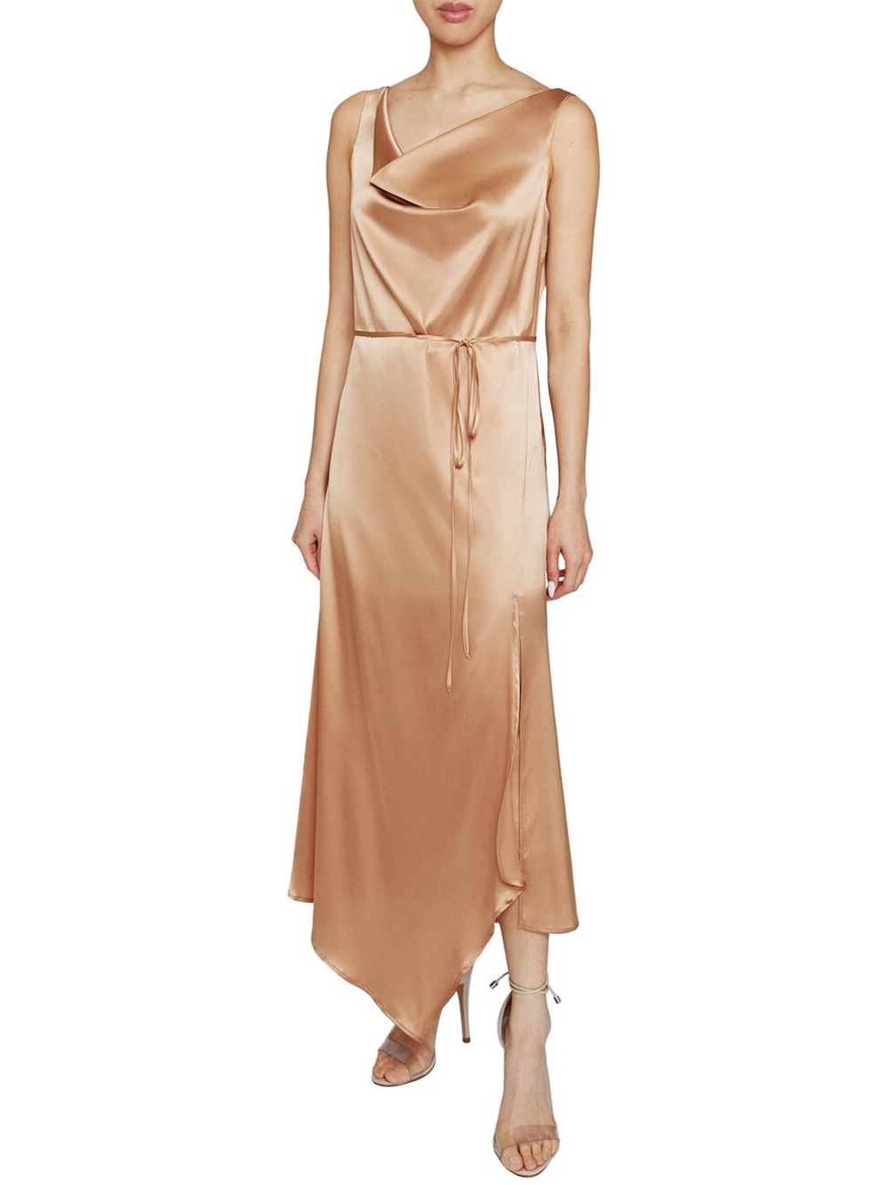 Santorelli Simona Cowl Neck Silk Midi Dress